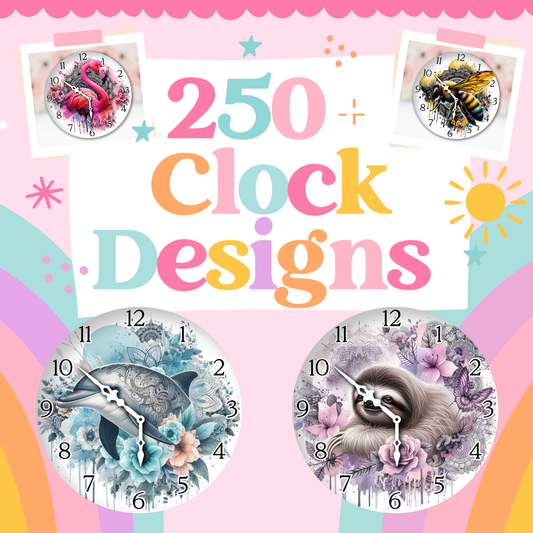 250+ Sublimation PNGs for Clocks – Animals Print File Bundle