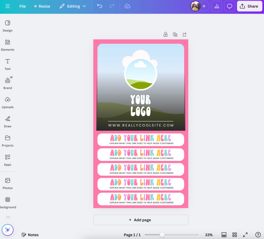FREEBIE: Canva Template for Link Tree Alternative - Digital Download