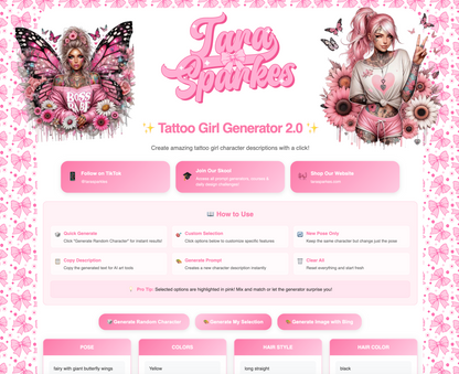 Tattoo Girl Prompt Generator 2.0