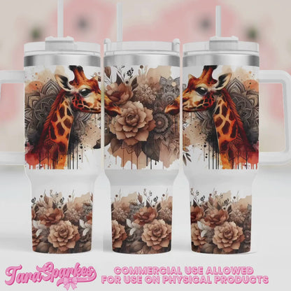 250+ Sublimation PNGs for 40oz Tumbler with Handle – Animals Print File Bundle